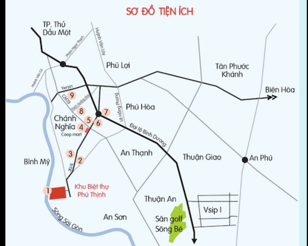 Vị trí căn hộ C River View Bình Dương 