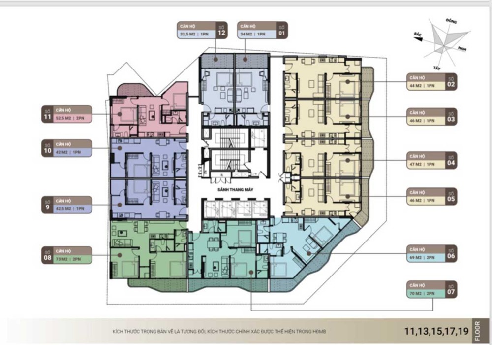 Mặt bằng dự án căn hộ chung cư The Light Phú Yên 