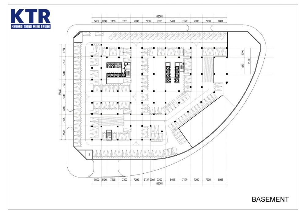 Mặt bằng tầng hầm dự án Apec Mandala Wyndham Huế