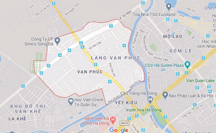 5 đường sẽ mở theo qui hoạch ở phường Vạn Phúc, Hà Đông, Hà Nội