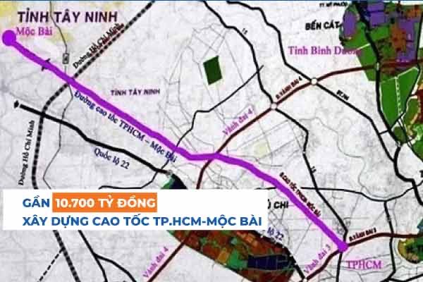 Gần 10.700 tỉ đồng xây dựng cao tốc TP.HCM – Mộc Bài