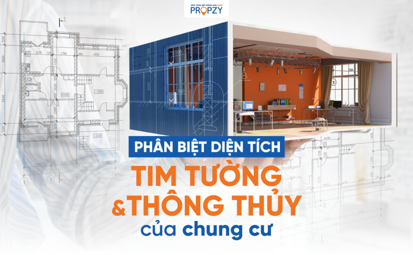 Phân biệt và cách tính diện tích tim tường và diện tích thông thủy chung cư