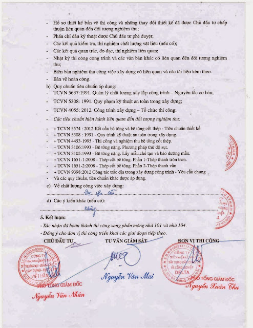 Bản nghiệm thu phân móng tòa nhà 101 và 104 dự án Goldmark City ảnh 2