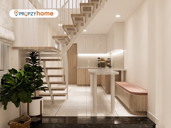 Với thiết kế đơn giản với cây xanh giúp không gian luôn tươi mới