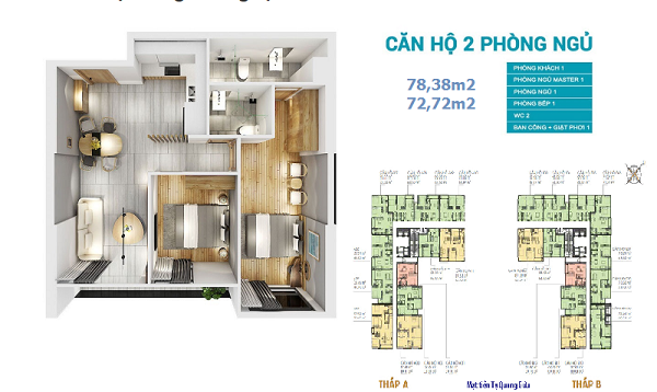 thiet ke can ho 2 phong ngu cua du an central premium