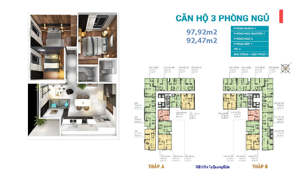 thiet ke can ho 3 phong ngu cua du an central premium