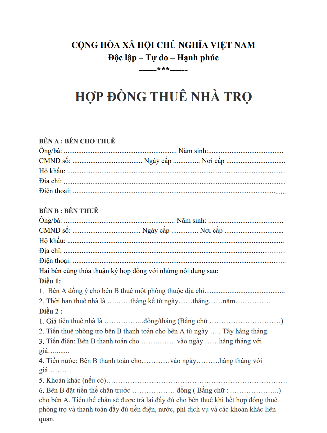 hop dong thue nha tro