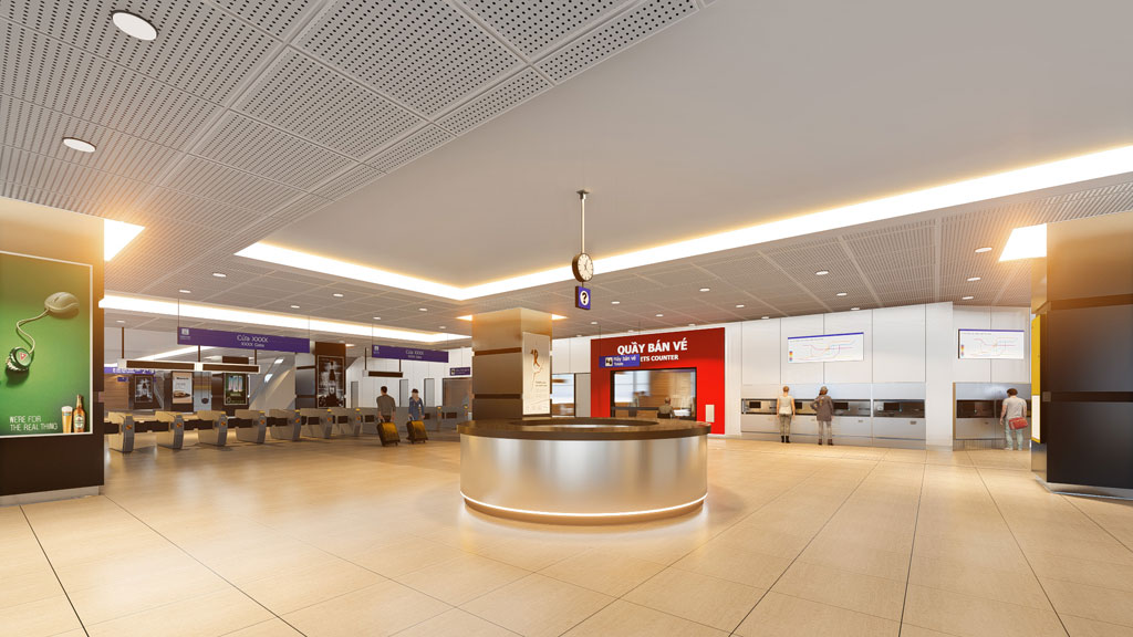 Thiết kế trong lòng nhà ga Tân Cảng