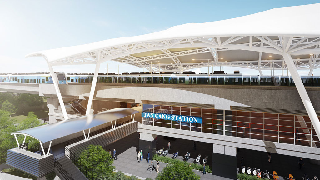 Phác thảo tổng thể nhà ga metro Tân Cảng