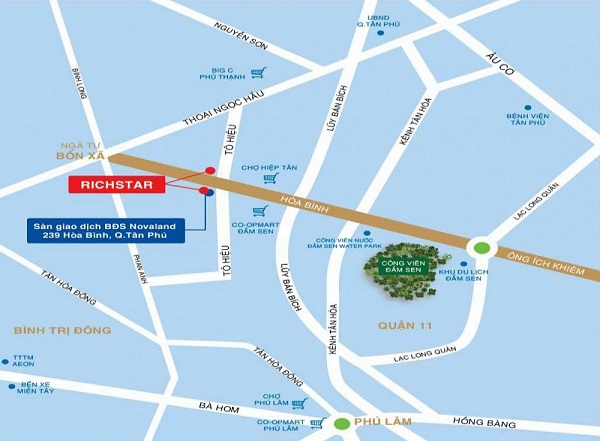 Vị trí căn hộ RichStar Tân Phú