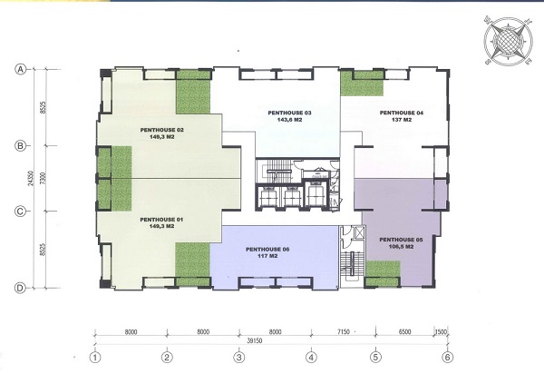thiet ke mat bang can ho penthouse cua grand central
