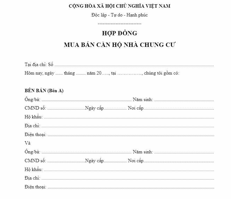 mau hop dong mua ban can ho chung cu moi nhat