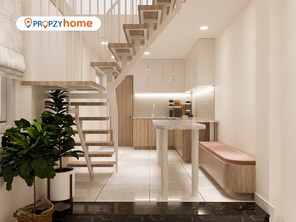 Mẫu nhà thiết kế có giếng trời kết hợp cây cảnh tạo không gian sống xanh