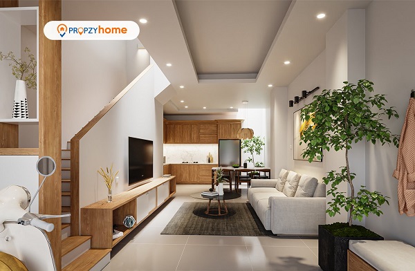 Mẫu nhà gần gũi với thiên nhiên với 2 giếng trời