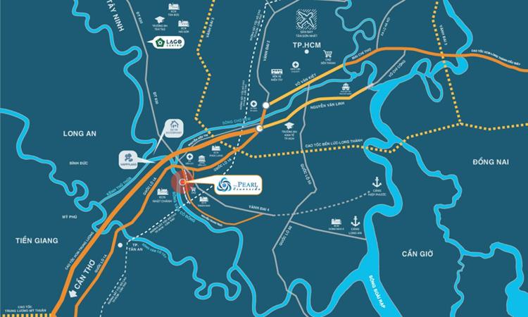 Vị trí dự án The Pearl Riverside Bến Lức Long An