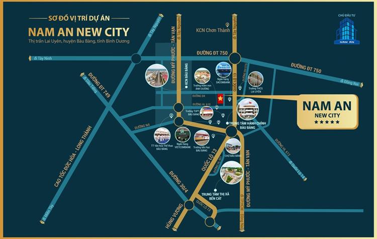 Vị trí khu đô thị Nam An New City Bàu Bàng