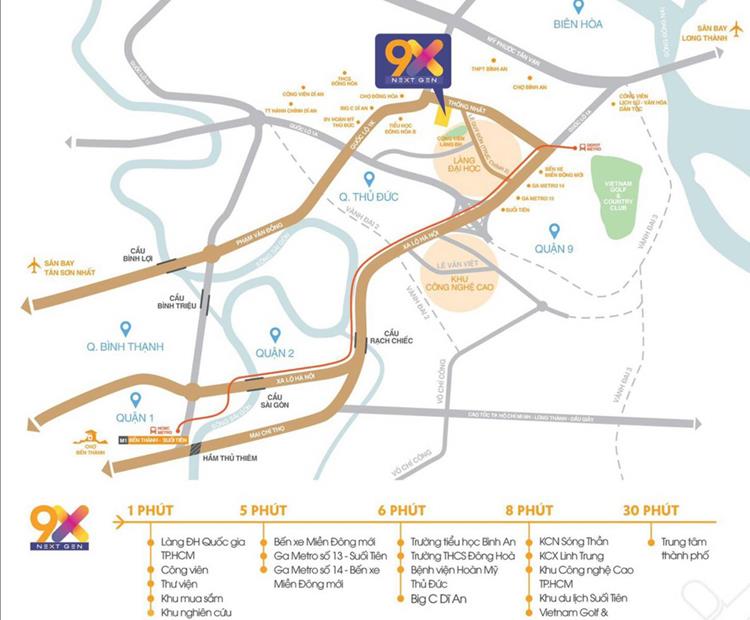 Vị trí dự án căn hộ 9x Next Gen Bình Dương