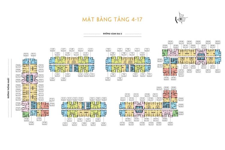 Mặt bằng tầng 4 đến 17 dự án căn hộ 9x Next Gen Bình Dương