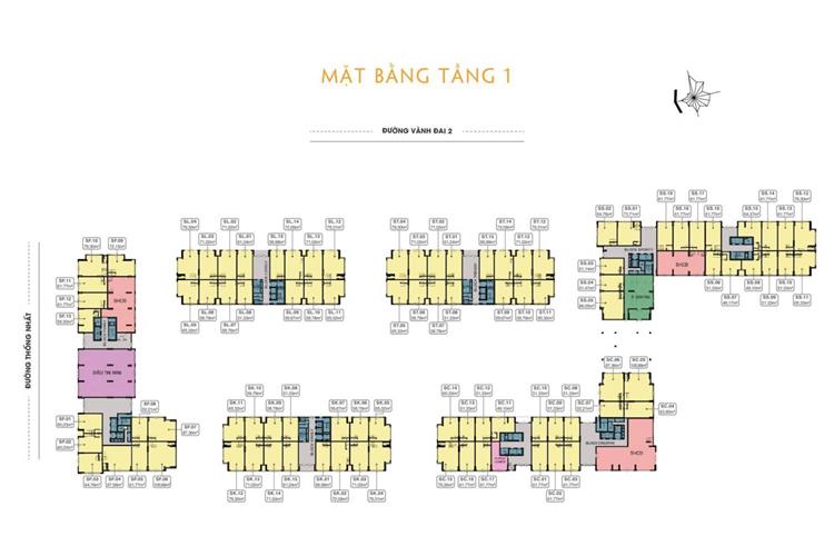 Mặt bằng tầng 1 dự án căn hộ 9x Next Gen Bình Dương