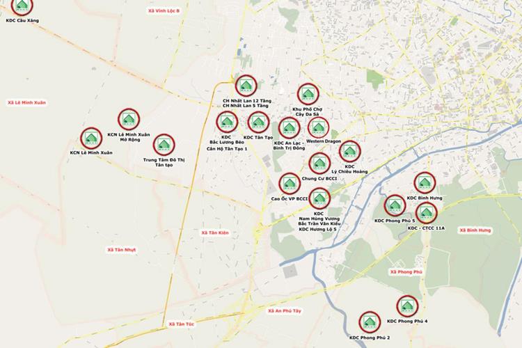 Vị trí dự án khu đô thị The Green Village Bình Chánh