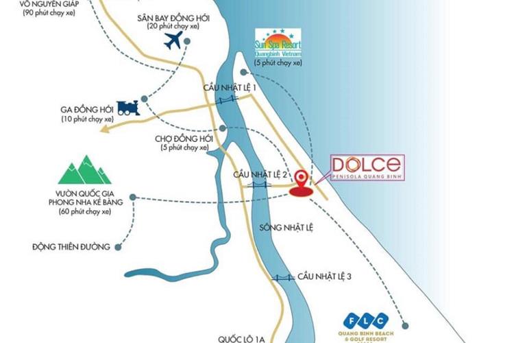 Vị tri dự án căn hộ Dolce Penisola Quảng Bình