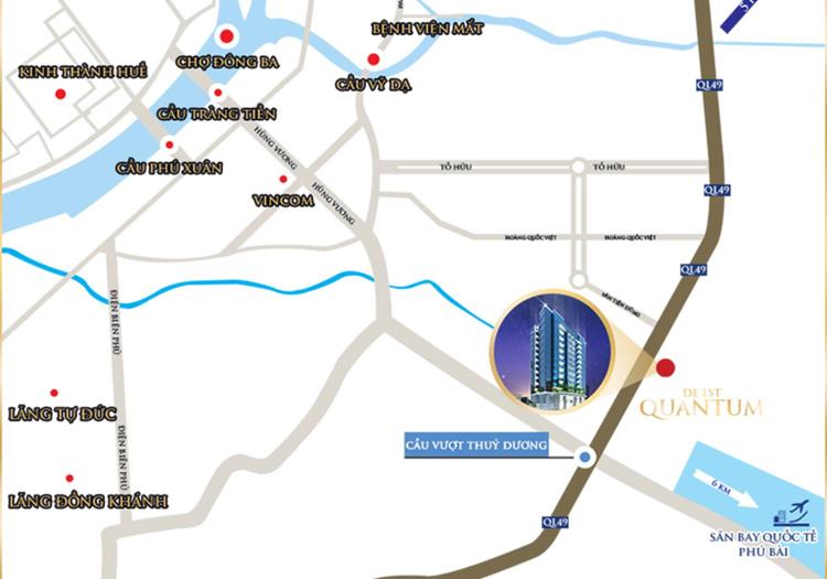 Vị trí dự án căn hộ De 1st Quantum Huế