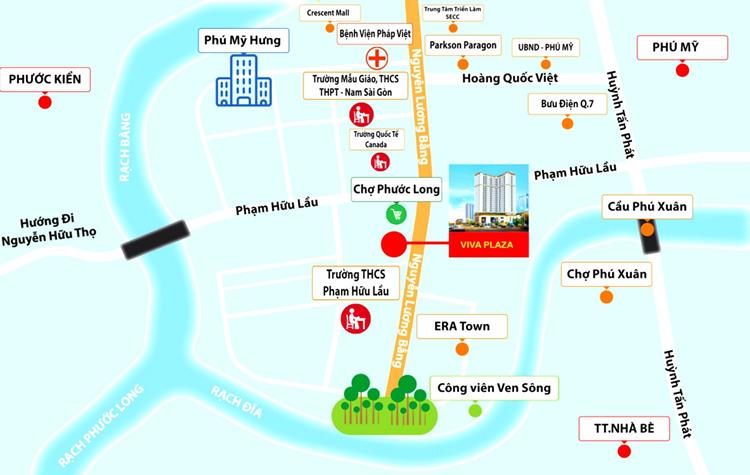Vị trí dự án căn hộ Viva Plaza Quận 7 