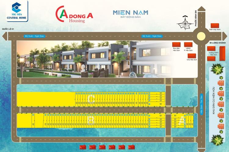 Mặt bằng phân lô dự án đất nền Phú Mỹ Central Home Bà Rịa