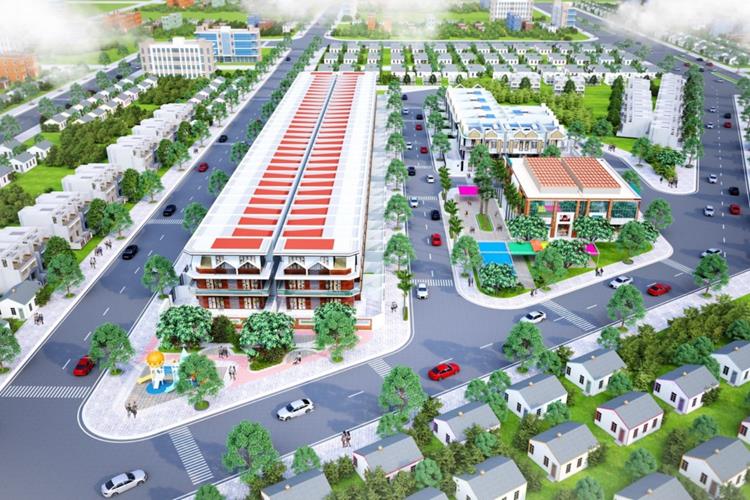 Phối cảnh dự án đất nền Lavender Central Mall Bình Dương