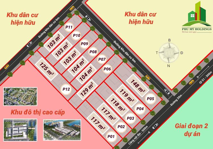 Mặt bằng Khu dân cư Tân Phước (Phố chuyên gia Phú Mỹ 3) Bà Rịa