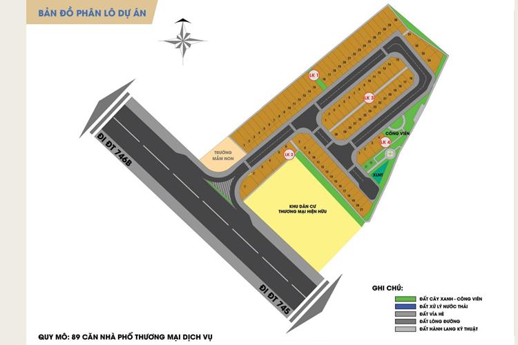 Mặt bằng phân lô dự án nhà phố Đại Phát Mall Town Bình Dương