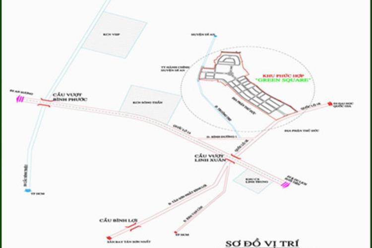 Vị trí dự án Green Square Dĩ An City Bình Dương
