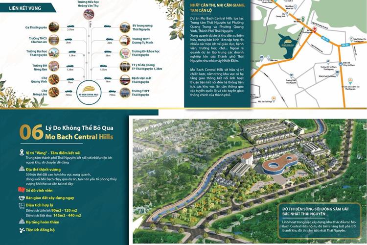 Vị trí dự án đất nền Mỏ Bạch Central Hills Thái Nguyên