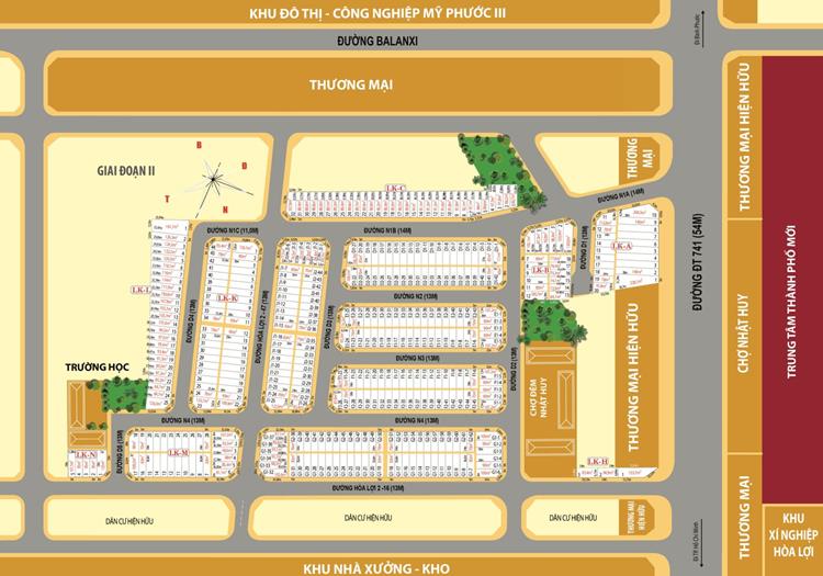 Mặt bằng phân lô dự án Nhật Huy Shopping Mall