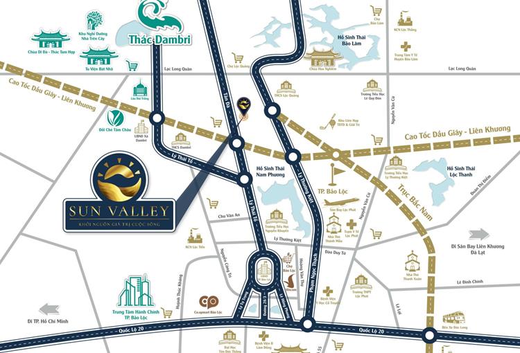 Vị trí dự án Bảo Lộc Sun Valley Lâm Đồng