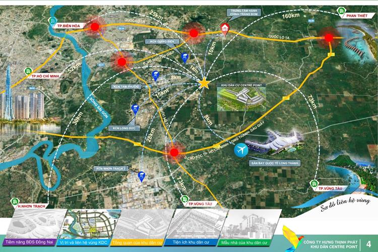 Vị trí dự án khu dân cư Centre Point Trảng Bom