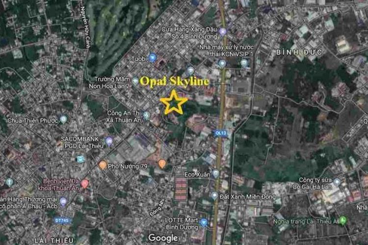 Vị trí dự án căn hộ Opal Skyline Lái Thiêu Bình Dương