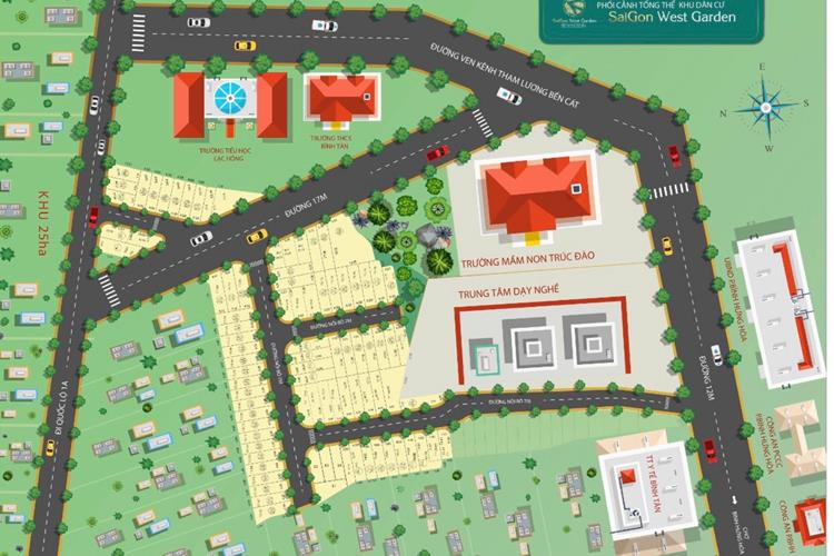 Mặt bằng dự án đất nền Saigon West Garden Bình Tân