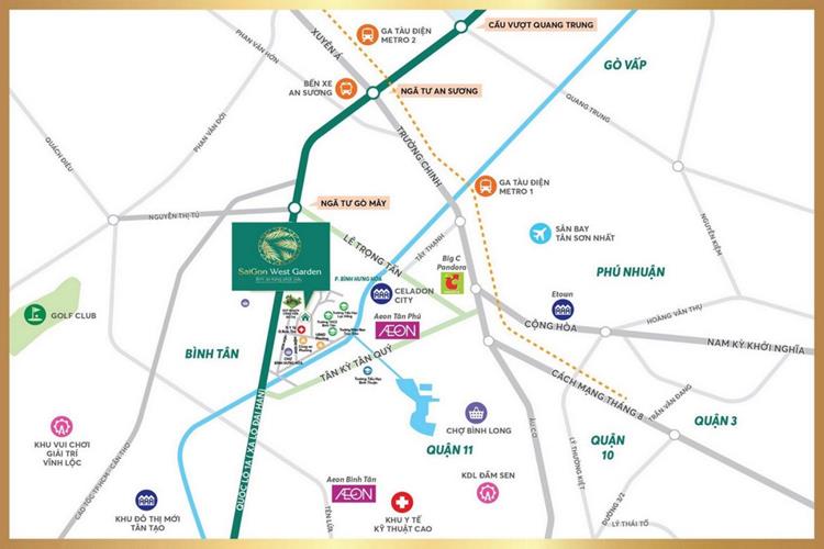 Vị trí dự án Saigon West Garden Bình Tân
