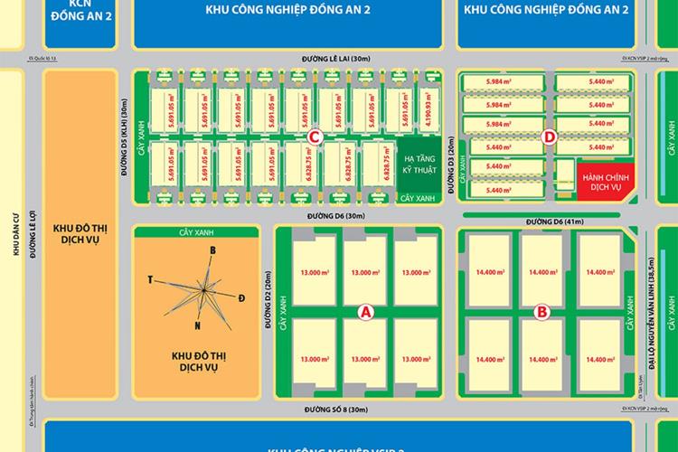 Mặt bằng dự án Khu công nghiệp Phú Tân Bình Dương
