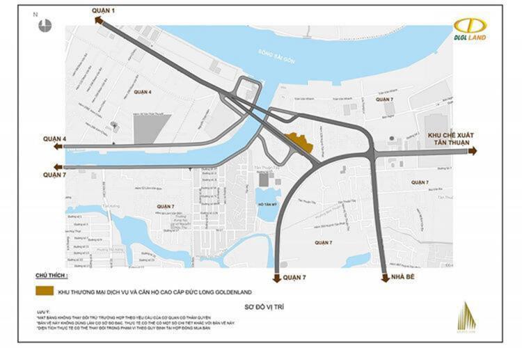 Vị trí dự án căn hộ Đức Long Golden Land Quận 7