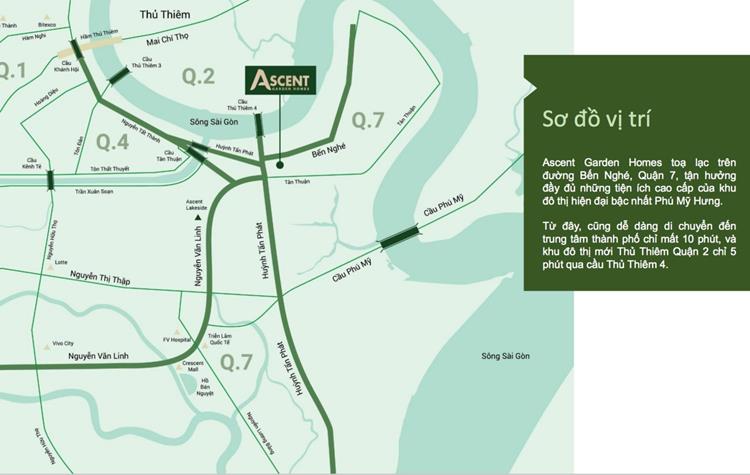Vị trí dự án căn hộ Ascent Garden Homes Quận 7