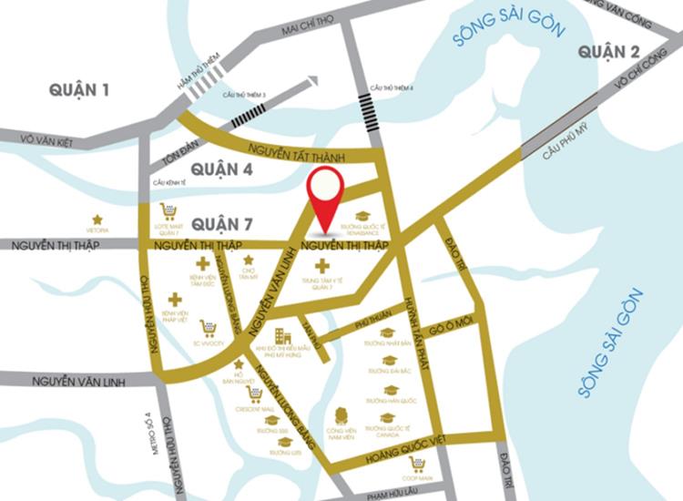 Vị trí dự án căn hộ The Blue Star Quận 7