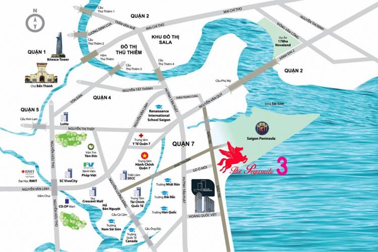 Vị trí dự án căn hộ The Pegasuite 3 Quận 7