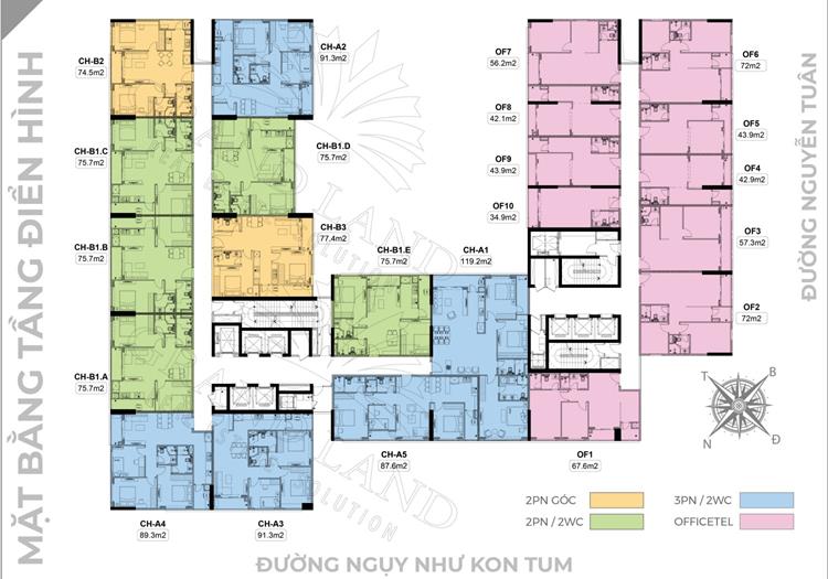 Mặt bằng diển hình dự án căn hộ Harmony Square Hà Nội