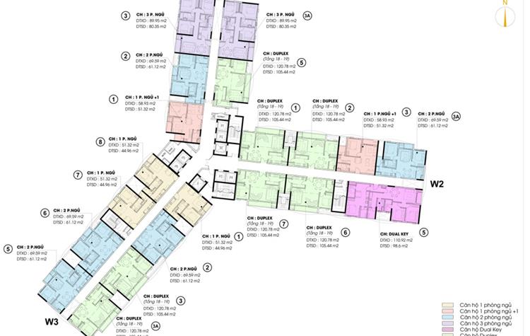 Mặt bằng điển hình dự án căn hộ The Emerald Golf View 