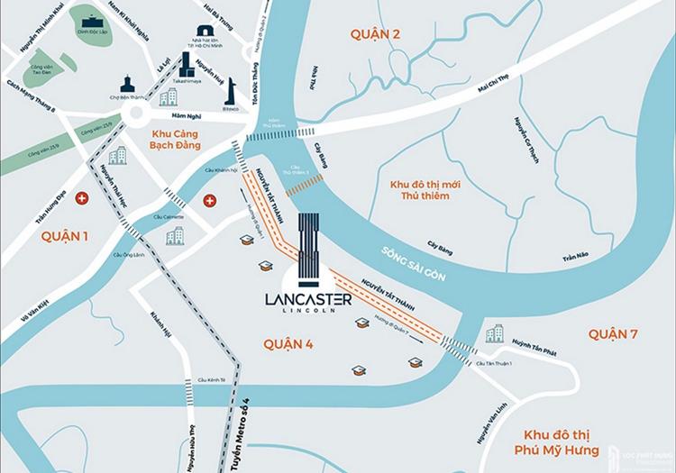 Vị trí dự án căn hộ Lancaster Lincoln Quận 4