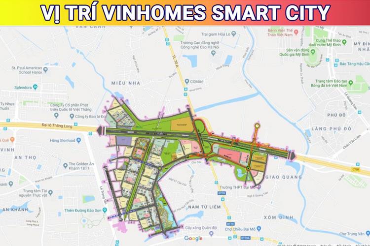Vị trí dự án chung cư Vinhomes Smart City Tây Mỗ Hà Nội