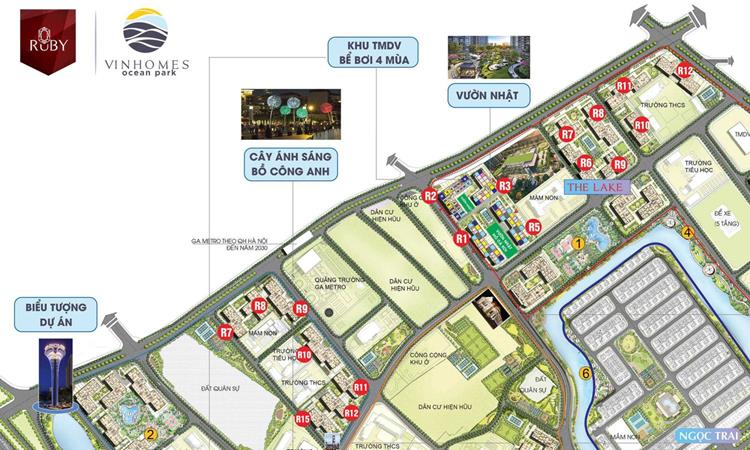 Mặt bằng dự án Vinhomes Ocean Park Gia Lâm