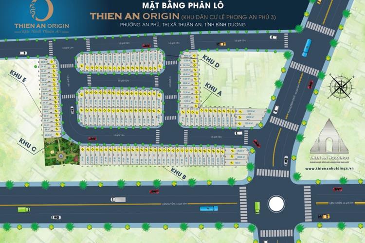 Mặt bằng phân lô dự án Thiên An Origin Bình Dương